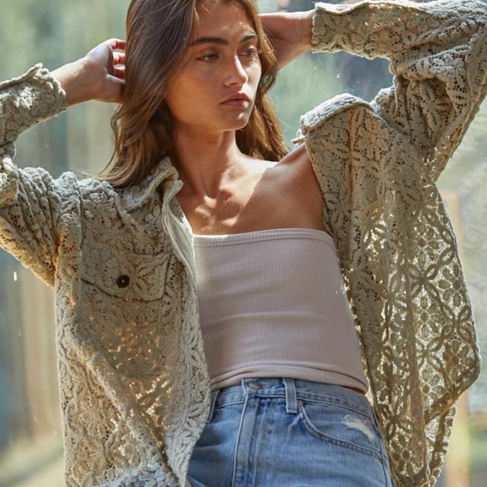 Crocheted Long Sleeve (Natural)